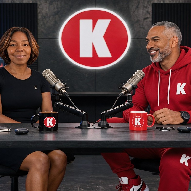 Justin and Carmen Kennedy at the table in The Kennedy Firm studio